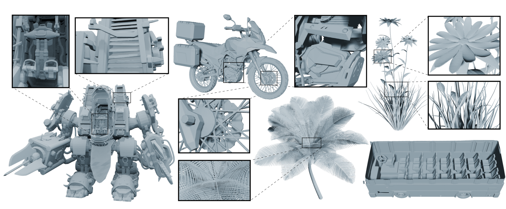 LoG3D ultra-high-resolution 3D shape modeling examples